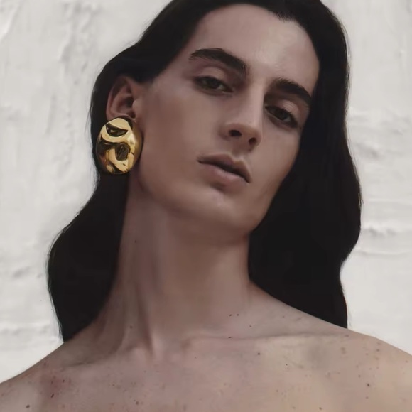 Zara Jewelry - Sculptural Gold Drop Earrings | Hypoallergenic Stainless Steel | Modern Organic